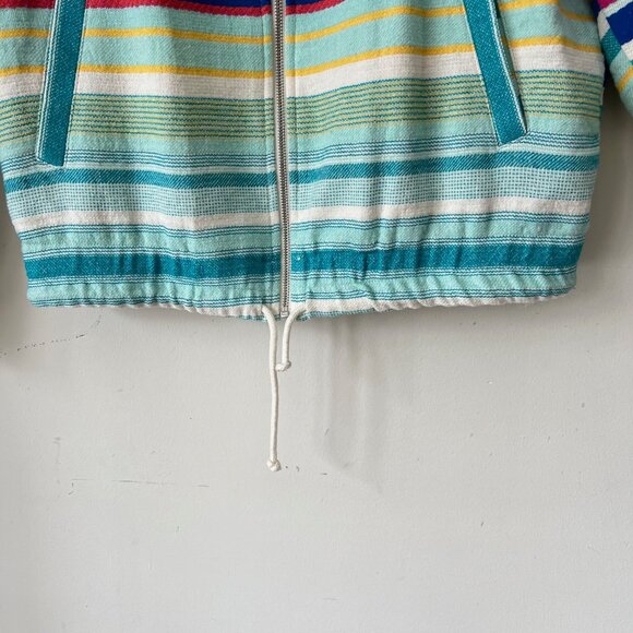 NEW Zara Cotton Blend Jacquard Multi-colored Bomber Jacket, Size L - Picture 10 of 16